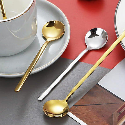 24PCS Stainless Steel Stirring Spoons Set Easy to Clean for Kitchen Cafe Use