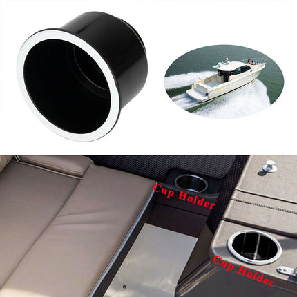 4PCS Plastic Recessed Cup Drink Holders Black Drop In Style for Car Boat Marine RV
