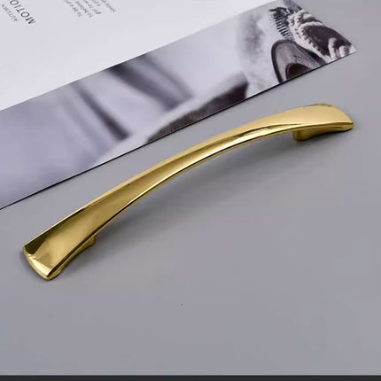 Pure Copper Wardrobe Handle 96mm 128mm Bright Gold Simple Cabinet Door Pull