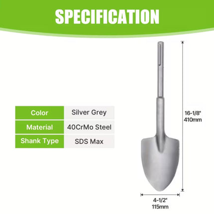 SDS MAX Spade Chisel Bit Semicircle Shovel Concrete Digging Demolition Hammer