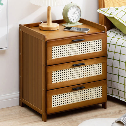 3-Layer Drawer Bedroom Nightstand Large Storage Stable Structure Space Saving