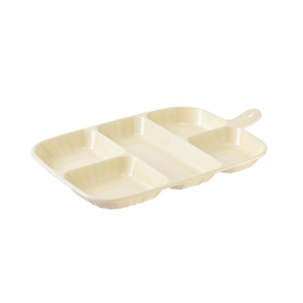 Beige 5 Compartment Prep Trays 16 Pack 27cm PET