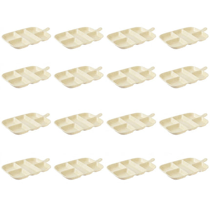 Beige 5 Compartment Prep Trays 16 Pack 27cm PET