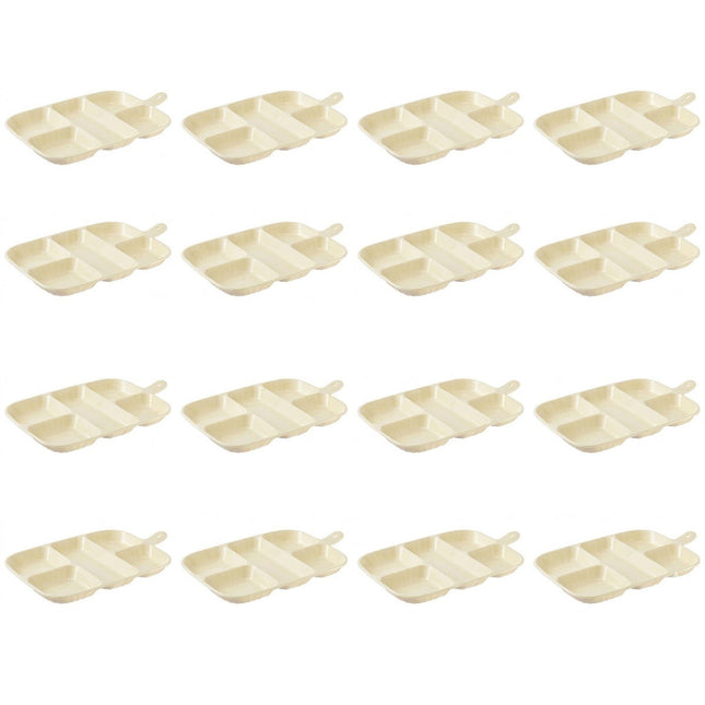 Beige 5 Compartment Prep Trays 16 Pack 27cm PET
