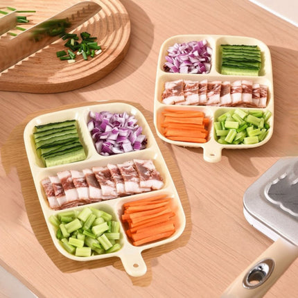 Beige 5 Compartment Prep Trays 16 Pack 27cm PET