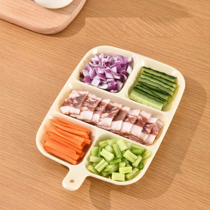 Beige 5 Compartment Prep Trays 16 Pack 27cm PET