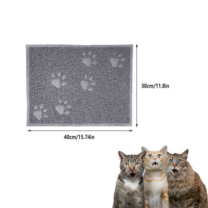 Pet Food Mat 2PCS Paw Print Design Non Slip Floor Feeding Mat for Dogs and Cats