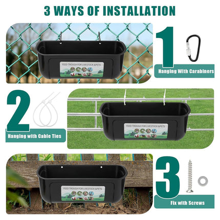 Chicken Feeder Troughs 2PCS Large Capacity Hanging Fence Food Troughs Poultry