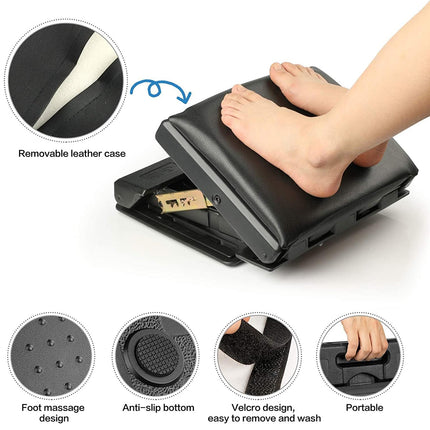 Artiss Foot Rest Stool Office Under Desk Fold Footrest Massage Cushion Pad Black