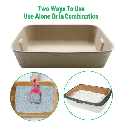 10pcs Disposable Litter Box Pulp Degradable Pet Tray Travel Portable Eco Use