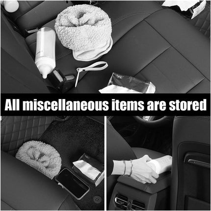 Vehicle Backrest Storage Box Multifunctional Organizer with Tissue and Cup Holders
