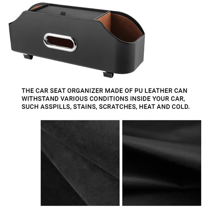 Vehicle Backrest Storage Box Multifunctional Organizer with Tissue and Cup Holders