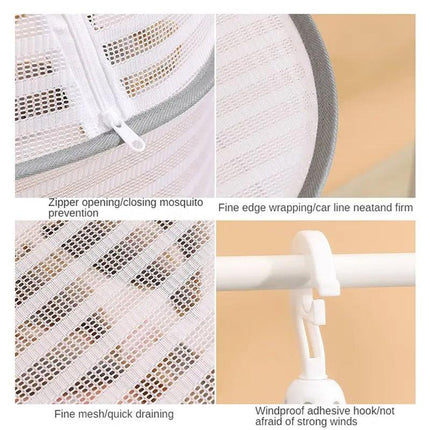 2/3 Tier Foldable Household Drying Rack Basket for Balcony Laundry Storage