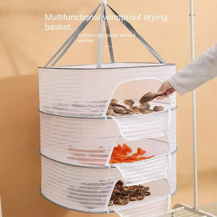 2/3 Tier Foldable Household Drying Rack Basket for Balcony Laundry Storage
