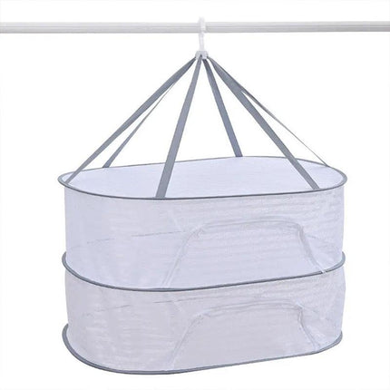 2/3 Tier Foldable Household Drying Rack Basket for Balcony Laundry Storage