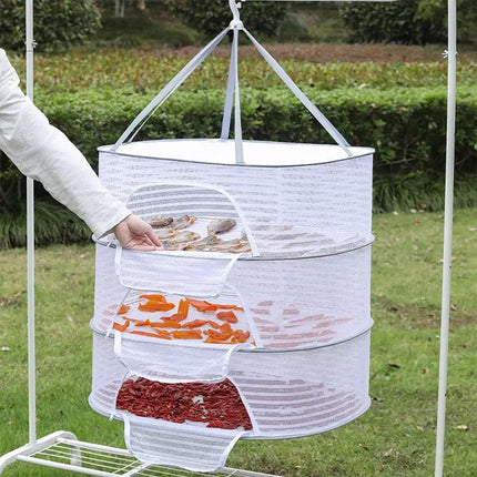 2/3 Tier Foldable Household Drying Rack Basket for Balcony Laundry Storage