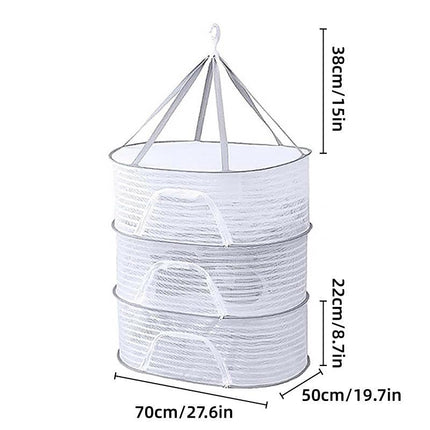 2/3 Tier Foldable Household Drying Rack Basket for Balcony Laundry Storage