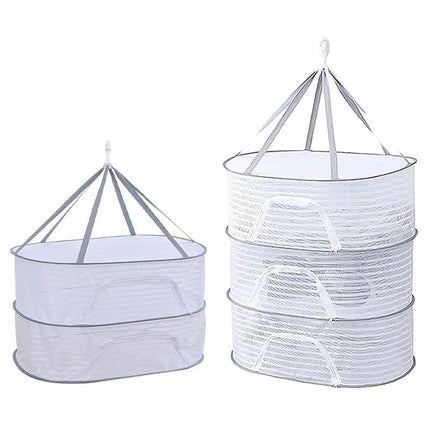 2/3 Tier Foldable Household Drying Rack Basket for Balcony Laundry Storage