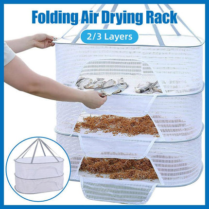 2/3 Tier Foldable Household Drying Rack Basket for Balcony Laundry Storage