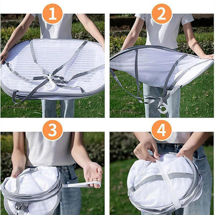 2/3 Tier Foldable Household Drying Rack Basket for Balcony Laundry Storage
