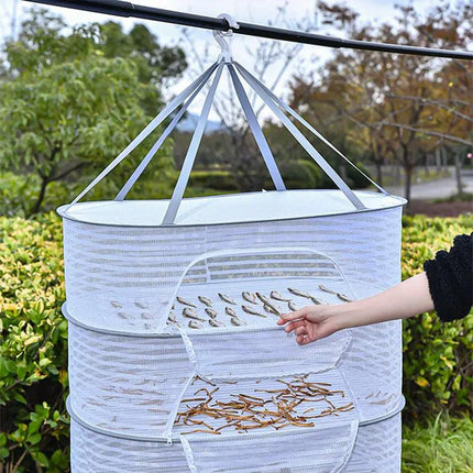 2/3 Tier Foldable Household Drying Rack Basket for Balcony Laundry Storage