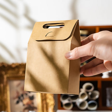 50PCS Portable Kraft Paper Gift Boxes For Birthday Holiday Gift Wrapping Storage