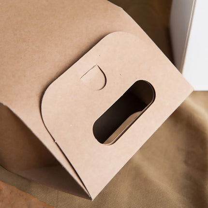 50PCS Portable Kraft Paper Gift Boxes For Birthday Holiday Gift Wrapping Storage