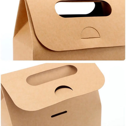 50PCS Portable Kraft Paper Gift Boxes For Birthday Holiday Gift Wrapping Storage