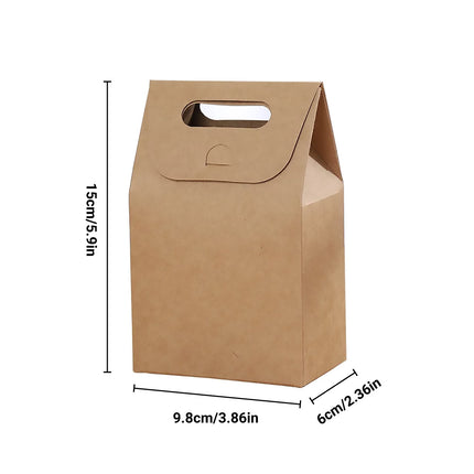 50PCS Portable Kraft Paper Gift Boxes For Birthday Holiday Gift Wrapping Storage