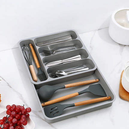 Expandable Cutlery Drawer Organizer Adjustable 6 Slot Kitchen Utensil Tray