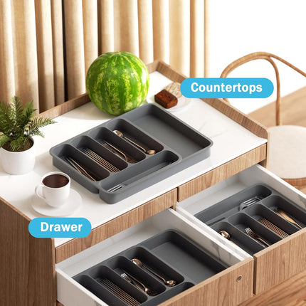 Expandable Cutlery Drawer Organizer Adjustable 6 Slot Kitchen Utensil Tray