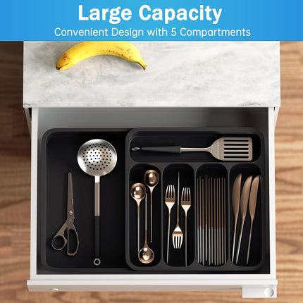 Expandable Cutlery Drawer Organizer Adjustable 6 Slot Kitchen Utensil Tray