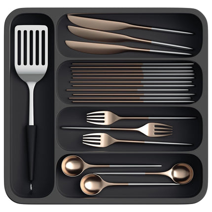 Expandable Cutlery Drawer Organizer Adjustable 6 Slot Kitchen Utensil Tray