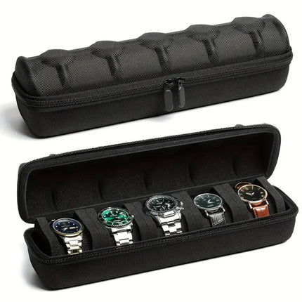 Watch Storage Bag 5 Slot Portable Case Travel Watch Roll Organizer for Men Women