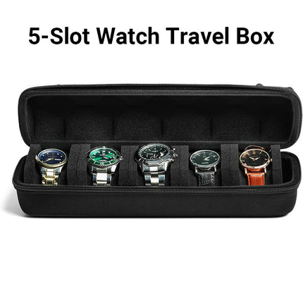 Watch Storage Bag 5 Slot Portable Case Travel Watch Roll Organizer for Men Women