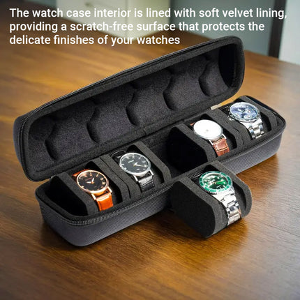 Watch Storage Bag 5 Slot Portable Case Travel Watch Roll Organizer for Men Women
