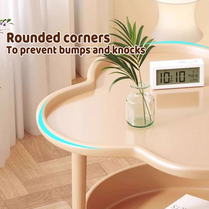 Double Layer Side Table Space Saving Durable Sturdy for Living Room Bedroom Use