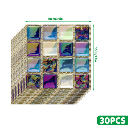 30PCS Waterproof Stainproof Wall Floor Tile Sticker Self Adhesive Renovation