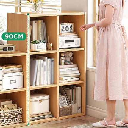 Organizer Bookcase Open Shelf Storage Rack Simple Compartments Bookshelf Unit