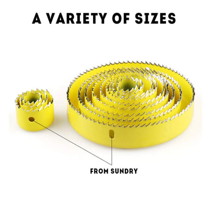 Hole Saw Kit 13 Piece Yellow Case Wood Plastic Gypsum
