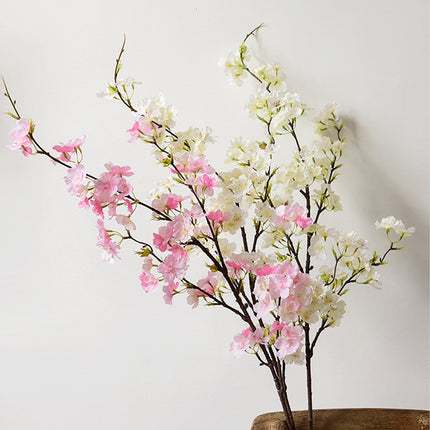 6PCS Artificial 4-Prong Cherry Blossom Branches Decorative for Home Vase Party
