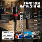Electric Drill Rivet Gun Adapter Kit 2.4 to 6.4mm Tips