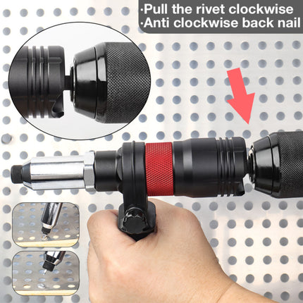 Electric Drill Rivet Gun Adapter Kit 2.4 to 6.4mm Tips