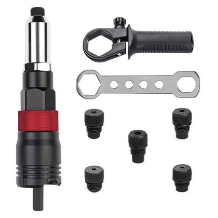 Electric Drill Rivet Gun Adapter Kit 2.4 to 6.4mm Tips