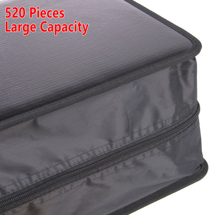 520 CD Capacity PU Leather Disc Storage Organizer Carry Case for Music DVD Media