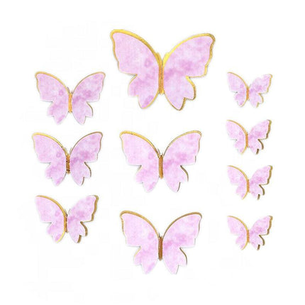 10Pcs Butterfly Paper Topper Cake Happy Birthday Theme Festival Decoration Diy - Aimall