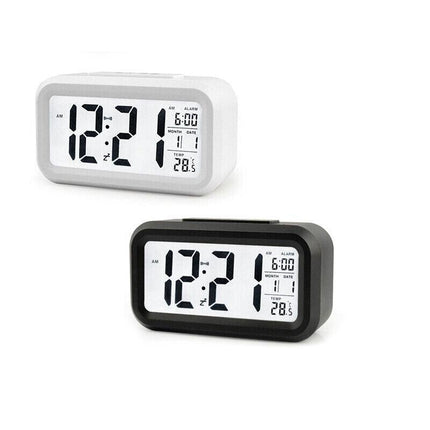 Digital Bedside Led Snooze Alarm Clock Time Temperature Day/Night Desktop Clock - Aimall