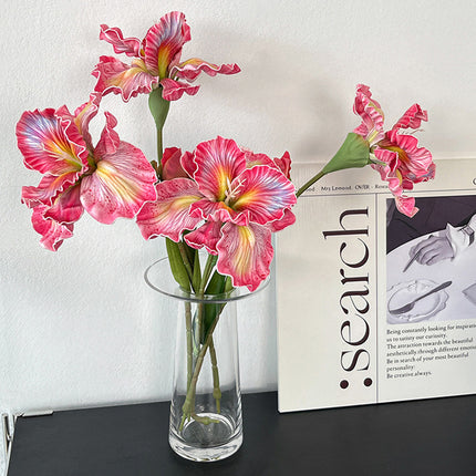 6PCS Artificial Iris Flowers PU Material Durable for Home Wedding Party Decor