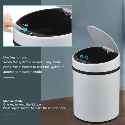 Sensor Trash Bin 12L Automatic Motion Rubbish Can White for Kitchen Home Use