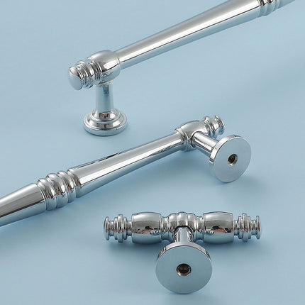 Cabinet Drawer Handles Silver 4Sizes Modern Wardrobe Pull Simple Luxury Design